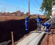 PR-317 Canteiro de obras das novas passarelas em Campo Mourão