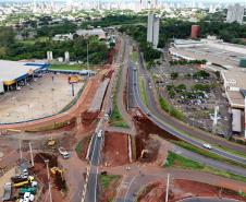 Obras do novo Trevo do Catuaí, em Maringá