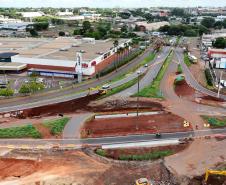 Obras do novo Trevo do Catuaí, em Maringá