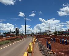 Obras do novo Trevo do Catuaí, em Maringá