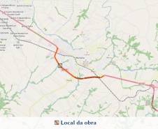 Mapa do Contorno de Marialva indicando local da obra