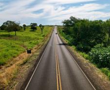 Obra de pavimentação da estrada entre Ramilândia e Santa Helena