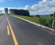 Obra de pavimentação da estrada entre Ramilândia e Santa Helena