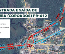 Entrada e saída de Guaratuba (Coroados) pela PR-412