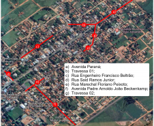 Tamboara - mapa das ruas que serão atendidas