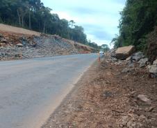 PRC-466 km 254 em Guarapuava, local da nova detonação de rochas