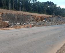 PRC-466 km 254 em Guarapuava, local da nova detonação de rochas