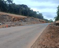 PRC-466 km 254 em Guarapuava, local da nova detonação de rochas