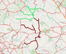 Mapa indicando todos os trechos atendidos