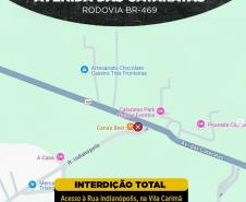 Croqui indicando o local da interdição