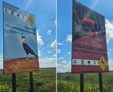 Novas placas e painéis da BR-487 na Parque Nacional Ilha Grande