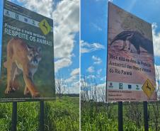 Novas placas e painéis da BR-487 na Parque Nacional Ilha Grande