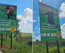 Novas placas e painéis da BR-487 na Parque Nacional Ilha Grande