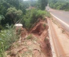 PR-082 em Cianorte, trecho com erosão