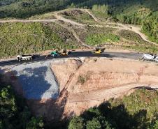 Obra emergencial no km 37 da PR-092 em Rio Branco do Sul