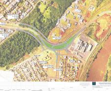 Folha do projeto geométrico do novo trevo rodoviário