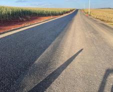 Pavimentação da estrada entre Ramilândia e Santa Helena