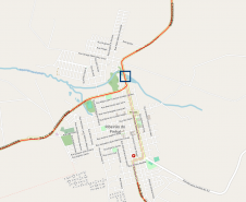 PR-436 em Ribeirão do Pinhal, mapa indicando local do bueiro danificado