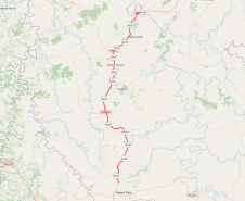 Mapa indicando trecho da PRC-466 entre Manoel Ribas e Lidianópolis