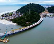 Obras da Ponte de Guaratuba em agosto 2025