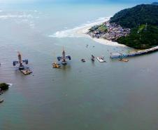 Obras da Ponte de Guaratuba em agosto 2025