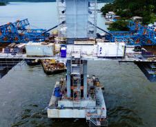 Obras da Ponte de Guaratuba em agosto 2025