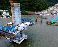 Obras da Ponte de Guaratuba em agosto 2025