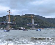 Obras da Ponte de Guaratuba em agosto 2025