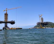 Obras da Ponte de Guaratuba em agosto 2025