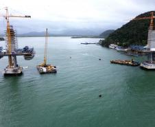 Obras da Ponte de Guaratuba em agosto 2025