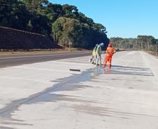 PRC-466 entre Palmeirinha e Guarapuava - pavimentação em concreto