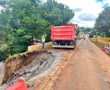 PR-364 recuperação de acesso ponte Rio Juquiá em Goioxim