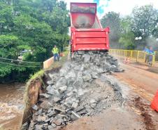 PR-364 recuperação de acesso ponte Rio Juquiá em Goioxim