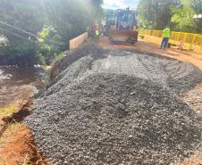 PR-364 recuperação de acesso ponte Rio Juquiá em Goioxim