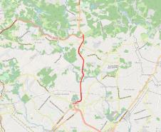Mapa indicando trecho da PR-417 entre Curitiba e Colombo