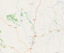 Mapa de trecho da PR-436 em Ibaiti que será pavimentado