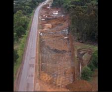 Detonação de rochas na PRC-466 entre Turvo e Palmeirinha