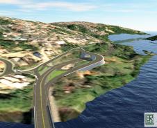 Maquete digital novo viaduto da PR-160 em Telêmaco Borba