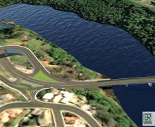 Maquete digital novo viaduto da PR-160 em Telêmaco Borba