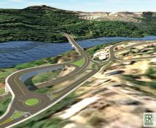 Maquete digital novo viaduto da PR-160 em Telêmaco Borba