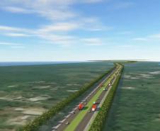 Maquete digital da duplicação da PR-412 em Guaratuba