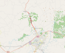 Mapa indicando trecho da duplicação da PRC-466 entre Palmeirinha e Guarapuava