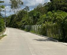 Pavimentação em concreto da Estrada da América em Morretes