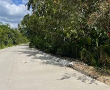 Pavimentação em concreto da Estrada da América em Morretes