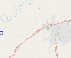 Mapa indicando localização da ponte sobre o Rio São João em Prudentópolis