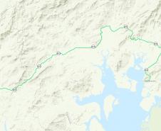 Mapa indicando a Estrada de Guaraqueçaba