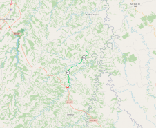 Mapa indicando trecho da PR-462 que será pavimentado