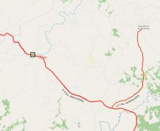 Mapa indicando local da ponte sobre o Rio Carazinho na PRC-466