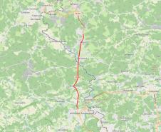 Mapa do trecho da nova duplicação da Rodovia dos Minérios