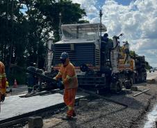 PR-151 entre Ponta Grossa e Palmeira, obra de restauração em concreto (whitetopping)